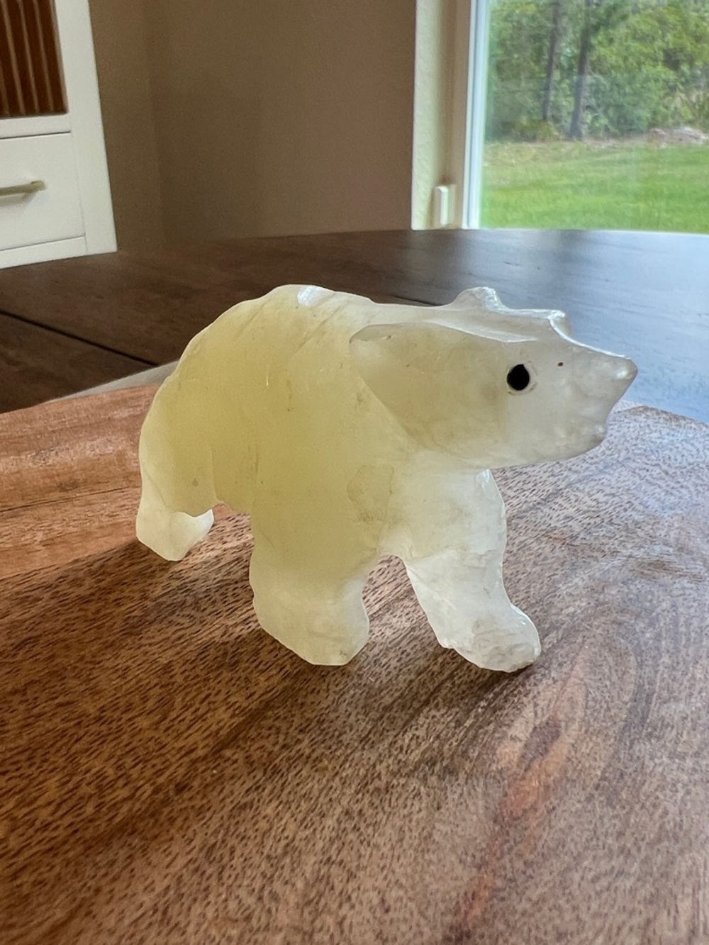 Vintage Onyx Bear Figurine Stone Carving Marble Small